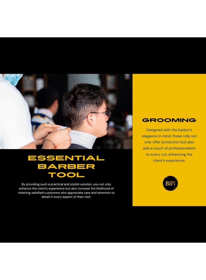 BUMBLE BEE Disposable Paper Barber Neck Strips5 Rolls 500 Strips Professional Stretchy Paper Neck Band For Salon Haircut Styling (White) - Image 3