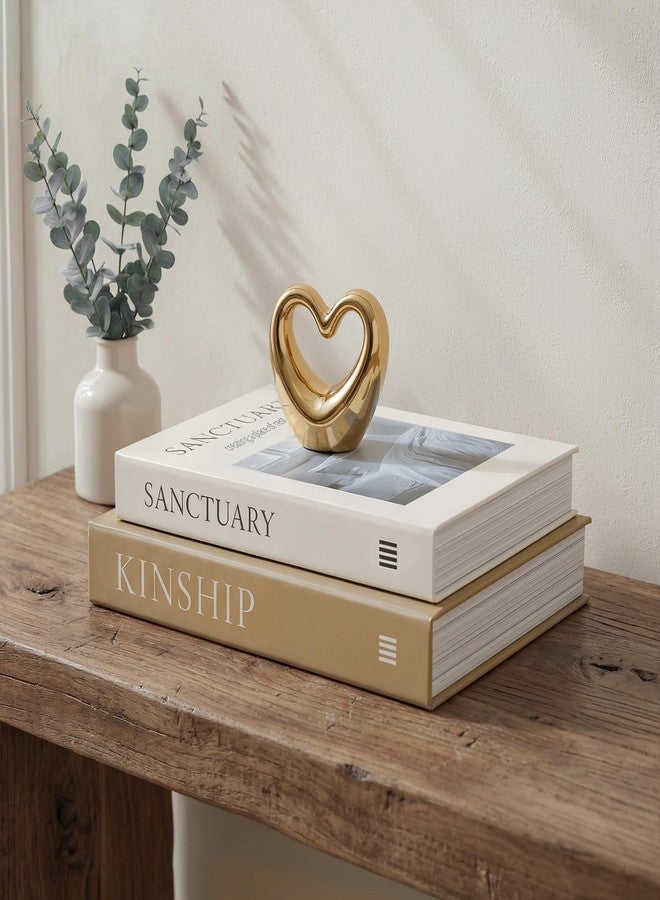 Fveuc Minimalist Fake Books for Bookshelf Decor (Set of 2) - White Decorative Box with Storage - Scandi & Clean Aesthetic Coffee Table Books - Sanctuary & Kinship (Cloud White & Sand Beige) - Image 1