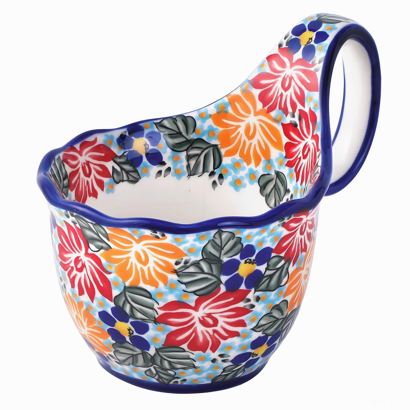 ALMA 2025 Updated Soup Bowl with Large Long Handle Microwavave Safe,18oz Soup Bowl, Giftable Mug for Women,Unique Cereal Bowls-Thriving Floral Theme - Image 1