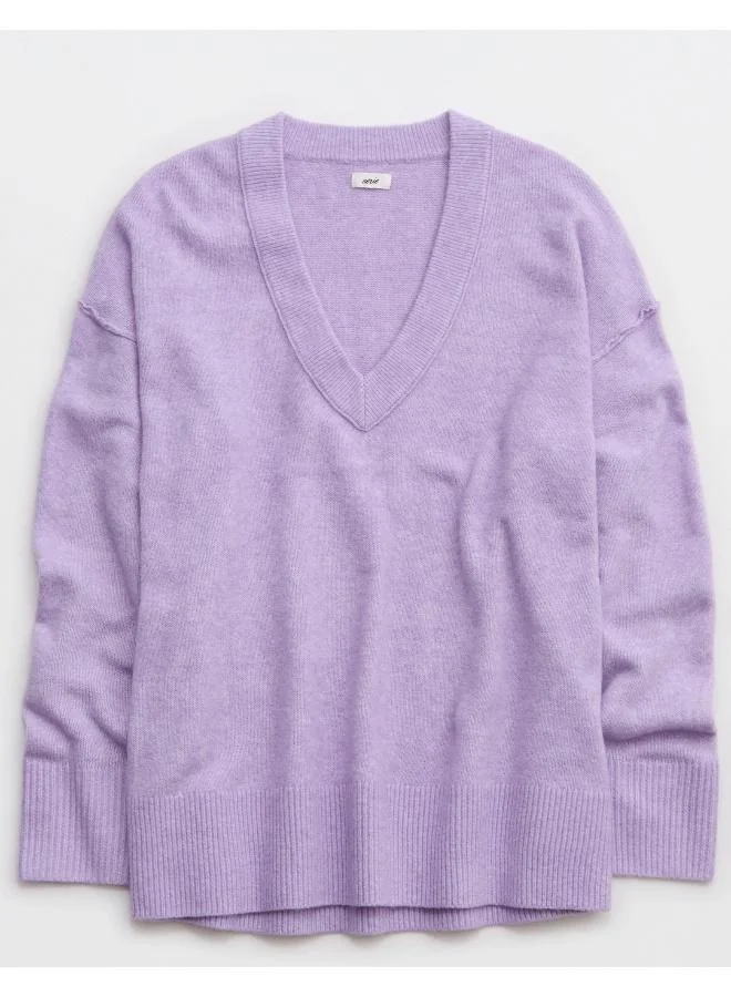 Aerie V-Neck Knitted Sweater