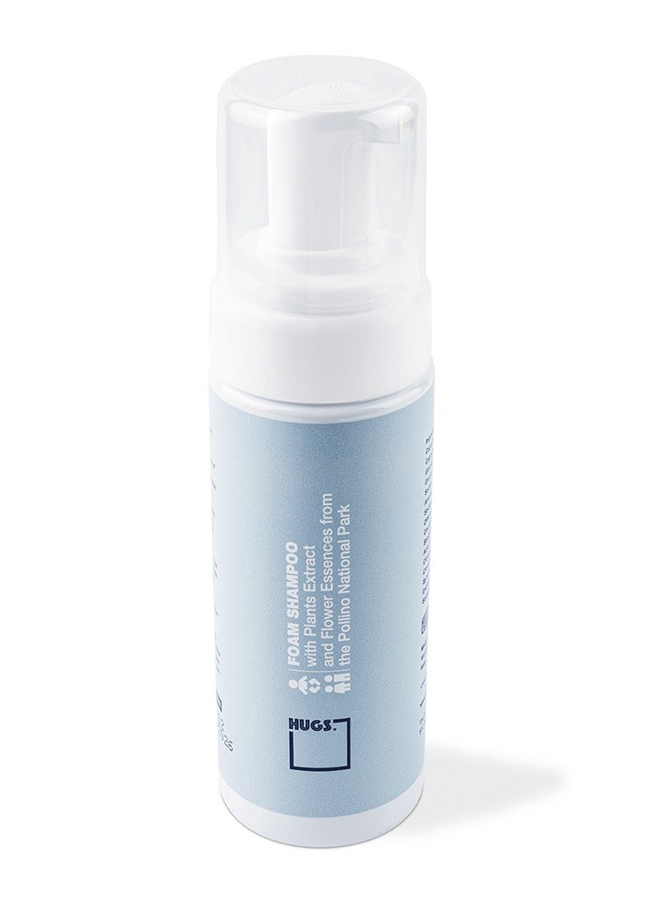 HUGS DISTRICT HUGS DISTRICT Foam Shampoo for Baby prevents cradle cap - 94% Natural Ingredients With Plant Extract and Flower Essences, Mediterranean Grooming Solutions For Mothers & Kids - 150ml/ 5.07 fl.oz  - Image 1