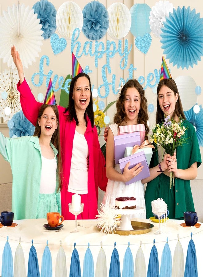 Roetyce Blue Happy 16th Birthday Banner Decorations - Image 4