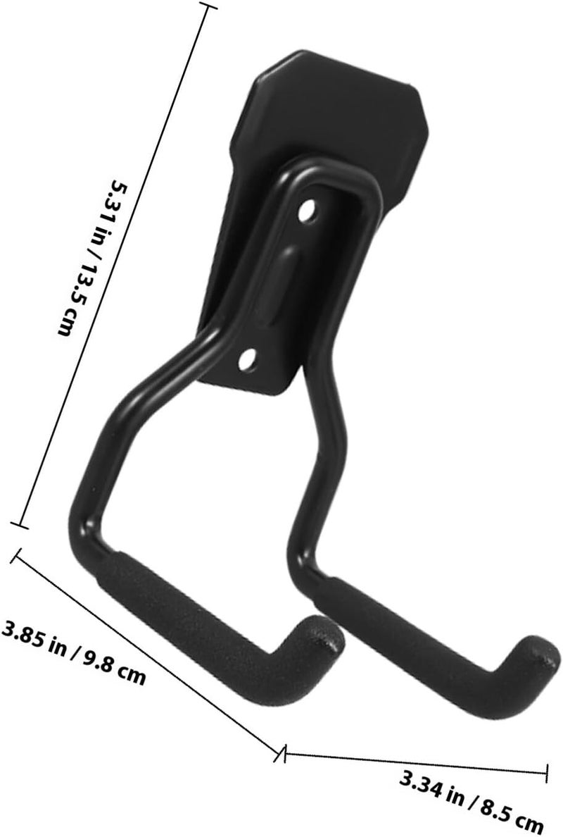 Heavy Duty Garage Wall Hooks 4-inch Steel Utility Bike Hangers for Garage Organization, Tool and Ladder Storage, Black Large Load-Bearing Wall Mount Hooks for Heavy Items - Image 2