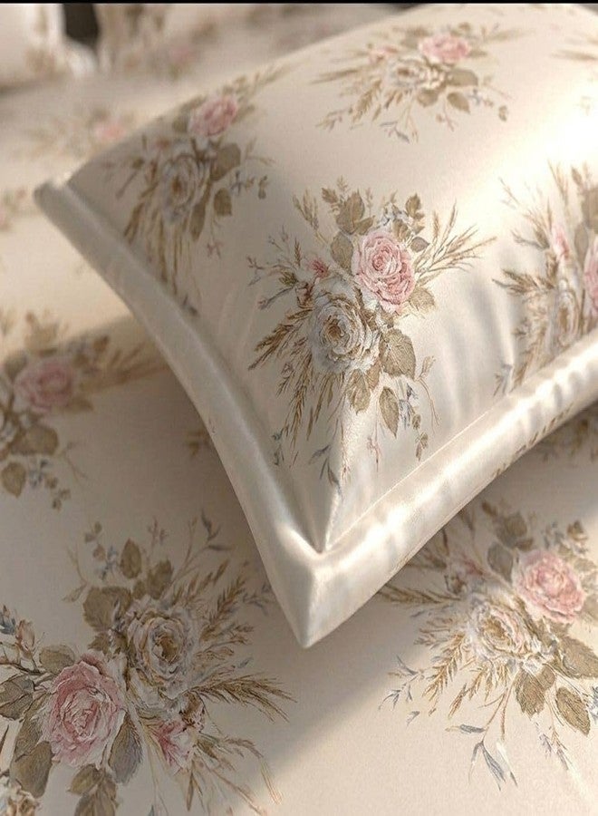 Castiqa 310TC Cotton Feels All Around Elastic Soft Premium Floral Super King XXL Jointless Bedsheet 108 x 108 Inches with Two King Size Pillow Covers (Multicolor XVI) - 3 Piece Set - Image 2