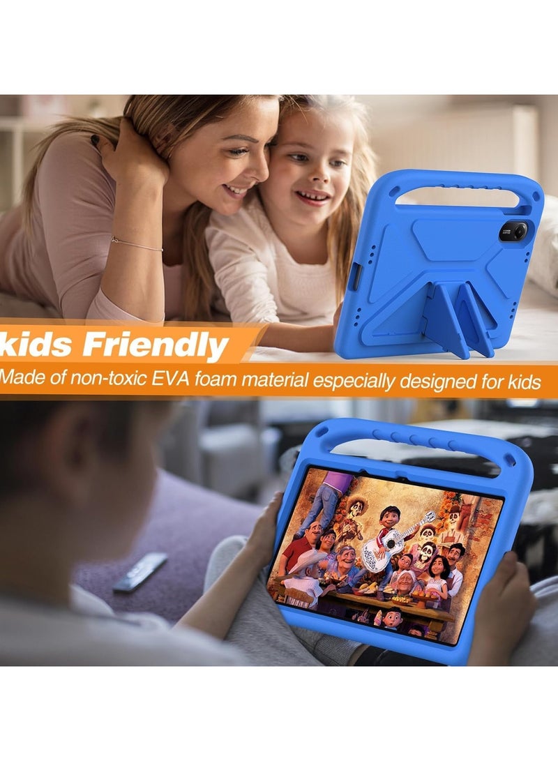 VKL Shocked Case Compatible with Xiaomi Redmi Pad 2 11 Inch 2025, Lightweight EVA Kids Friendly Shockproof Protective Case Cover with Handle and Invisible Bracket (Blue) - Image 4