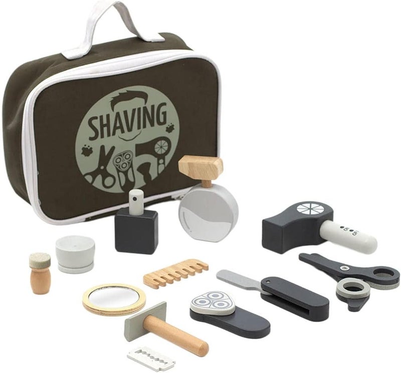 klarako Simulation Pretend Cutting Toys Tools Hairdressing Mirror Hair Clipper Hairdresser Toys Role Play Set for Preschool Birthday Gift , Storage Bag - Image 3