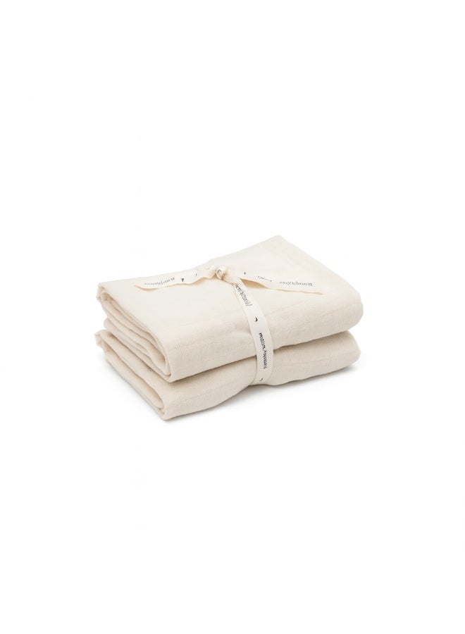 مونبون قماش موسلين عضوي من مونبون، عبوة من قطعتين، 65 × 65 سم - Image 1