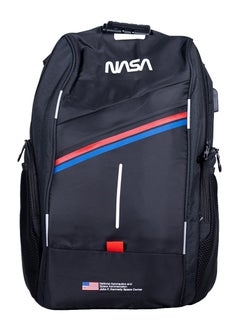 NASA Backpack With USB Connector / Reflective Bands / Combination Lock / Travel-Friendly with Trolley Sleeve - Black  - Image 1