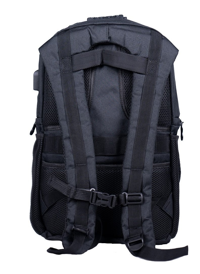 NASA Backpack With USB Connector / Reflective Bands / Combination Lock / Travel-Friendly with Trolley Sleeve - Black  - Image 2