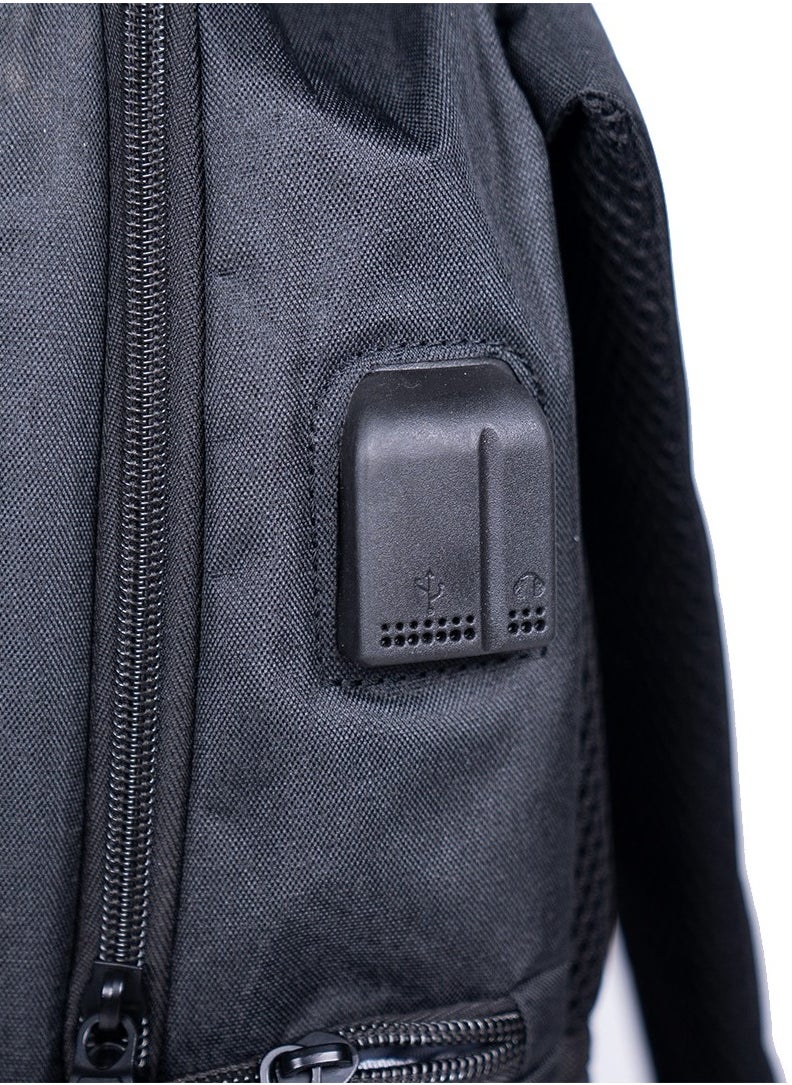 NASA - Backpack With USB Connector / Reflective Bands / Combination Lock / Travel-Friendly with Trolley Sleeve - Black - Image 1