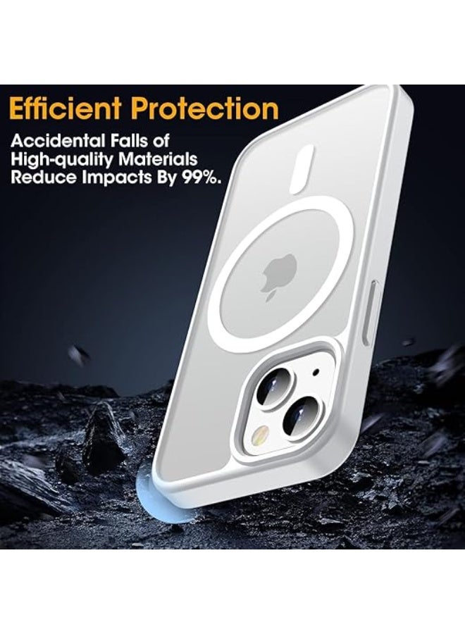 Magnetic iPhone 14 Plus Phone Case, [Compatible with Magsafe] Slim Fit Matte Design Shockproof Bumper Protective Drop Protection Girls Women Boys Men Cover for iPhone 14 Plus (white) - Image 3