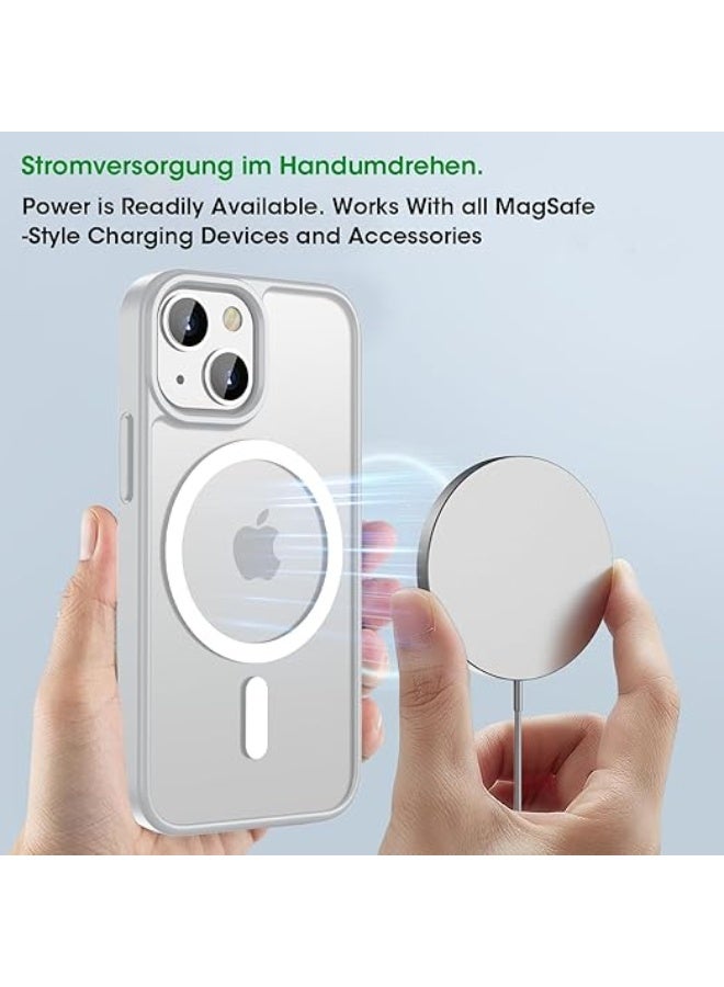 Magnetic iPhone 14 Plus Phone Case, [Compatible with Magsafe] Slim Fit Matte Design Shockproof Bumper Protective Drop Protection Girls Women Boys Men Cover for iPhone 14 Plus (white) - Image 4