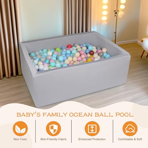 CALEPTONG Foam Ball Pit 42x 30x 138 Ball Pits for Toddlers Soft Rectangle Kiddie Baby Playpen Ball Pool for Kids Ideal Gift for Babies Indoor and Outdoor Game Balls not Included - Image 5