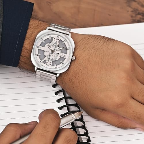 LOUIS DEVIN Stainless Steel Chain Analog Wrist Watch for Men (White Dial) | LD-G081-WHT-CH - Image 2