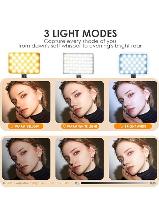 Portable Selfie Light – Rechargeable 60 LED Clip-On Fill Light with Front & Back Clip – 3 Brightness Modes for Phone, Laptop, Tablet & Video Calls - Image 2