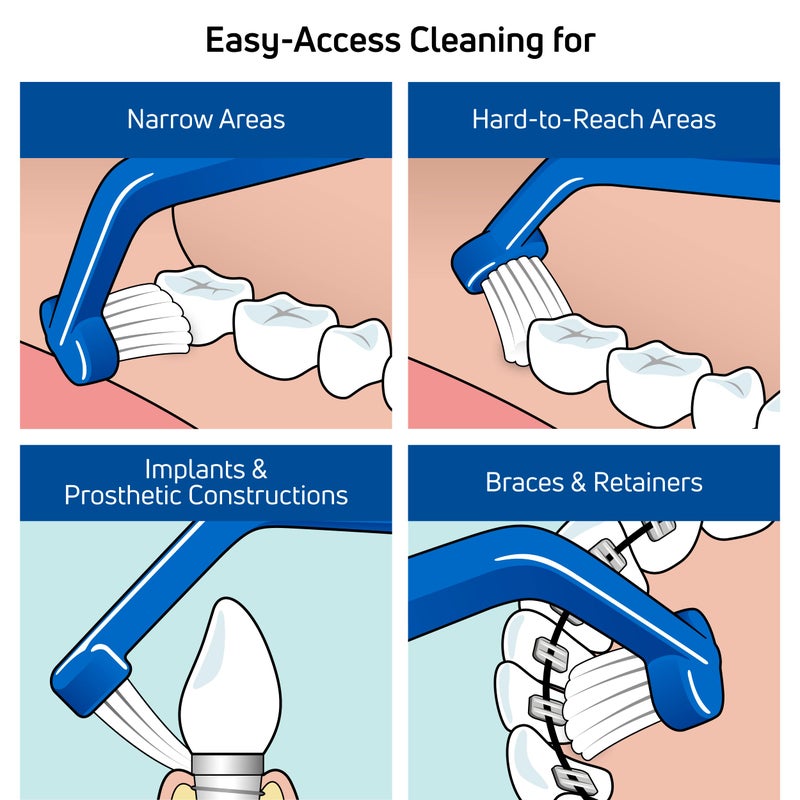 TePe Pack of 1 Universal Care Angled Soft-Bristle Toothbrush, Small-Head Orthodontic Toothbrush - Image 3