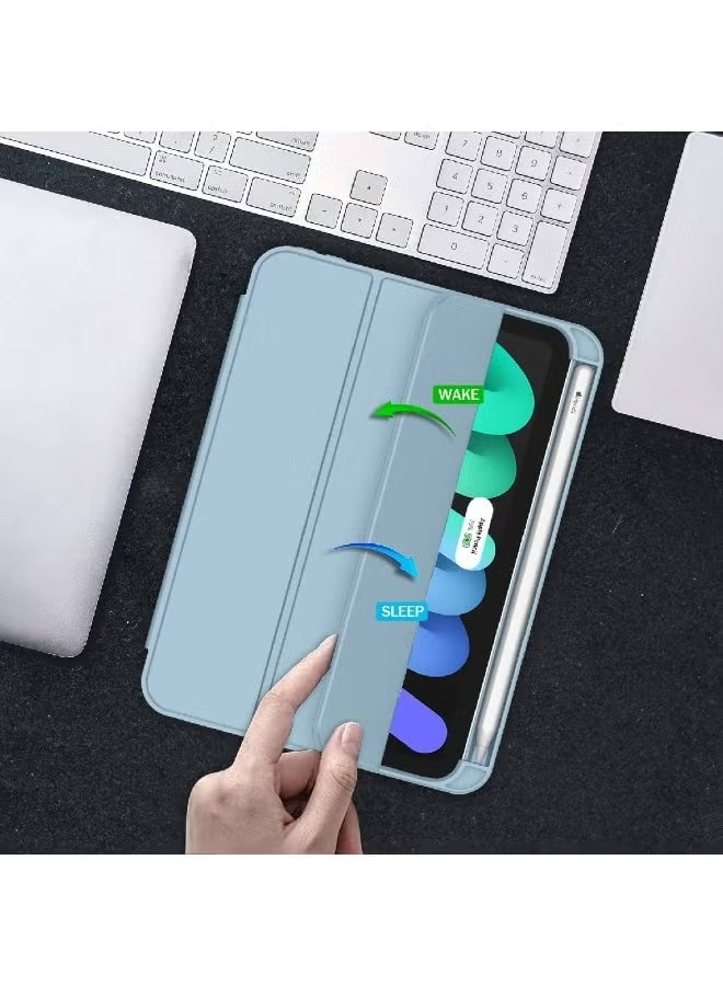 ZOOMEE for iPad Mini 7 Case A17 Pro 2024/iPad Mini 6 Case 2021 8.3 Inch with Pencil Holder, iPad Mini 7th/6th Generation Case with Soft TPU Back and Auto Sleep/Wake, Light Blue - Image 4