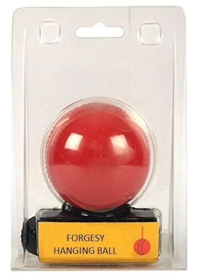 Forgesy Red Cricket Practice Synthetic Hanging Ball for Knocking Stroke Improves Batting Skills (Junior) - Image 1