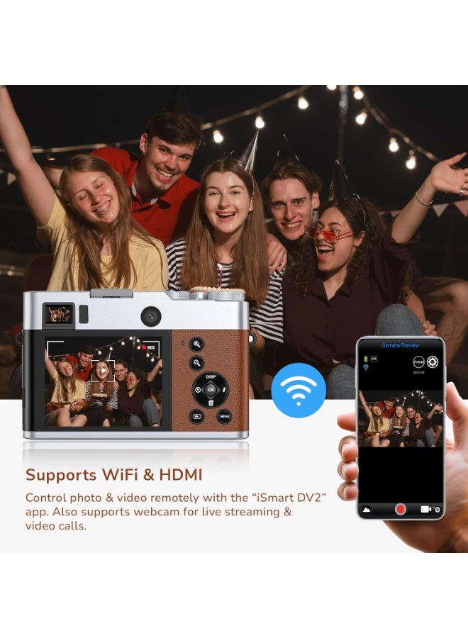 PROMAGE PROMAGE PC225 Digital Camera 48MP – Brown, 4K Video, 3.0″ Flip LCD Screen, 16X Digital Zoom, USB Type-C Rechargeable, Vlogging Camera - Image 5