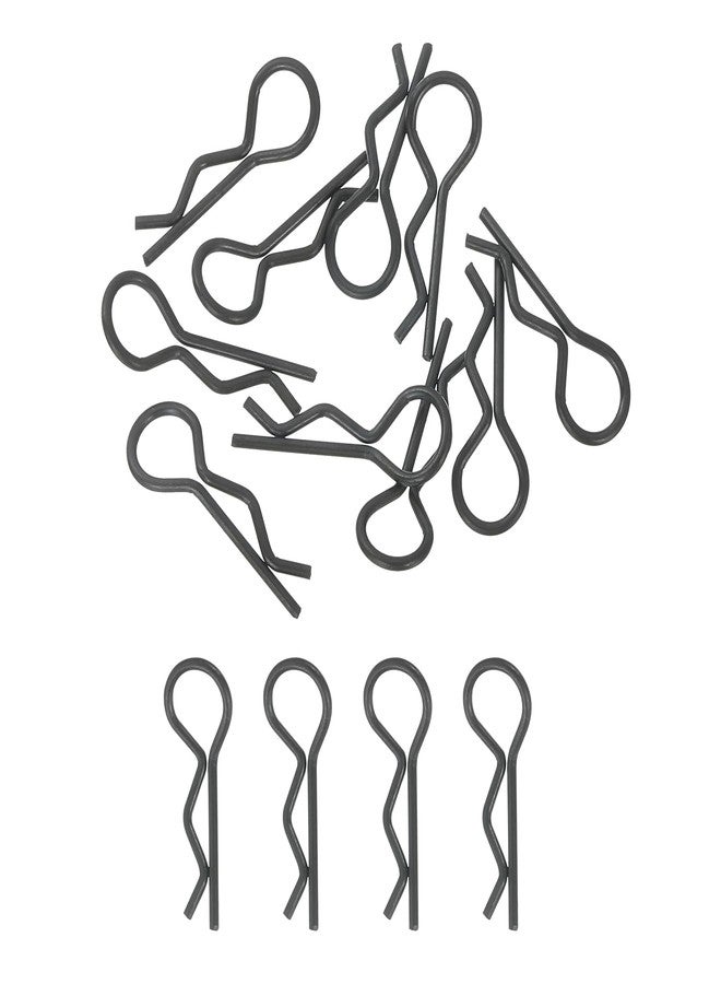 MECCANIXITY 10pcs 30-Degree Angle RC Body Clips Bent Springy R Pins 20x1.0x7.3mm for All 1/8 1/10 1/12 Scale Model RC Car Crawler Truck,Shell Replacement Parts(Black) - Image 1