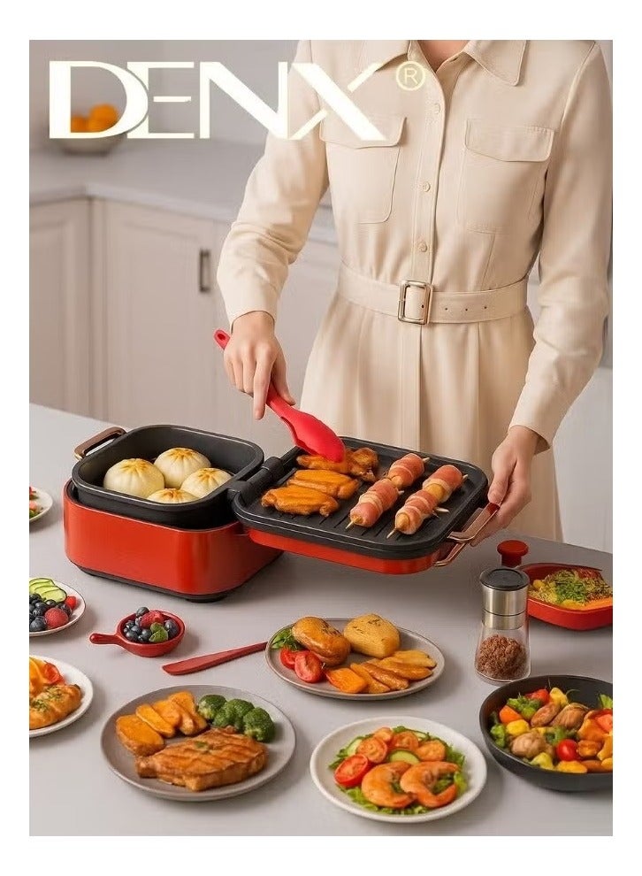 Denx 1800W 2.5L Multifunction Electric Grill with Adjustable Thermostat and Sauce Tray - Image 3