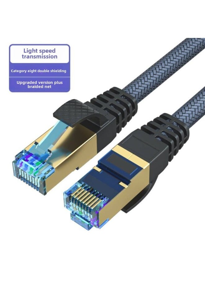 Generic Pure Copper Cat8 Network Cable Home Use Super 8 Class 5G Network Shielded Computer Router Wire Speed Data Transfer 40Gbps-Color:Eight Types Of 10 Gigabit Network Cable [e-sports Level] Upgraded Network Plus Round Cable-Line Length:3 M  - Image 1