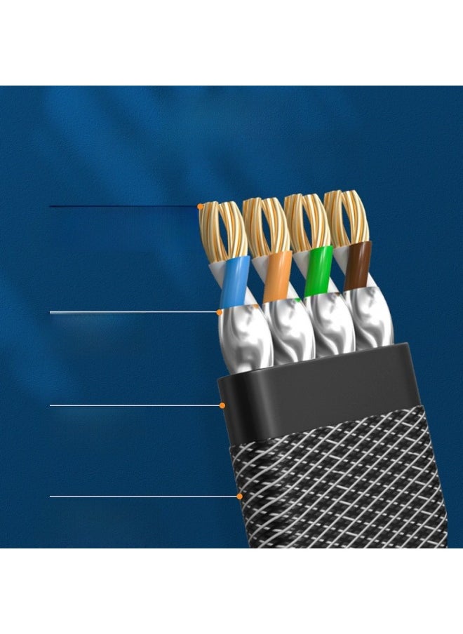 Generic Pure Copper Cat8 Network Cable Home Use Super 8 Class 5G Network Shielded Computer Router Wire Speed Data Transfer 40Gbps-Color:Eight Types Of 10 Gigabit Network Cable [e-sports Level] Upgraded Network Plus Round Cable-Line Length:3 M  - Image 3