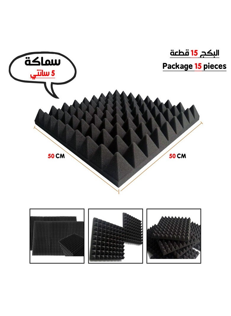 عازل صوت هرمي مخصص للجدران سماكة 5 سانتي  - Image 1