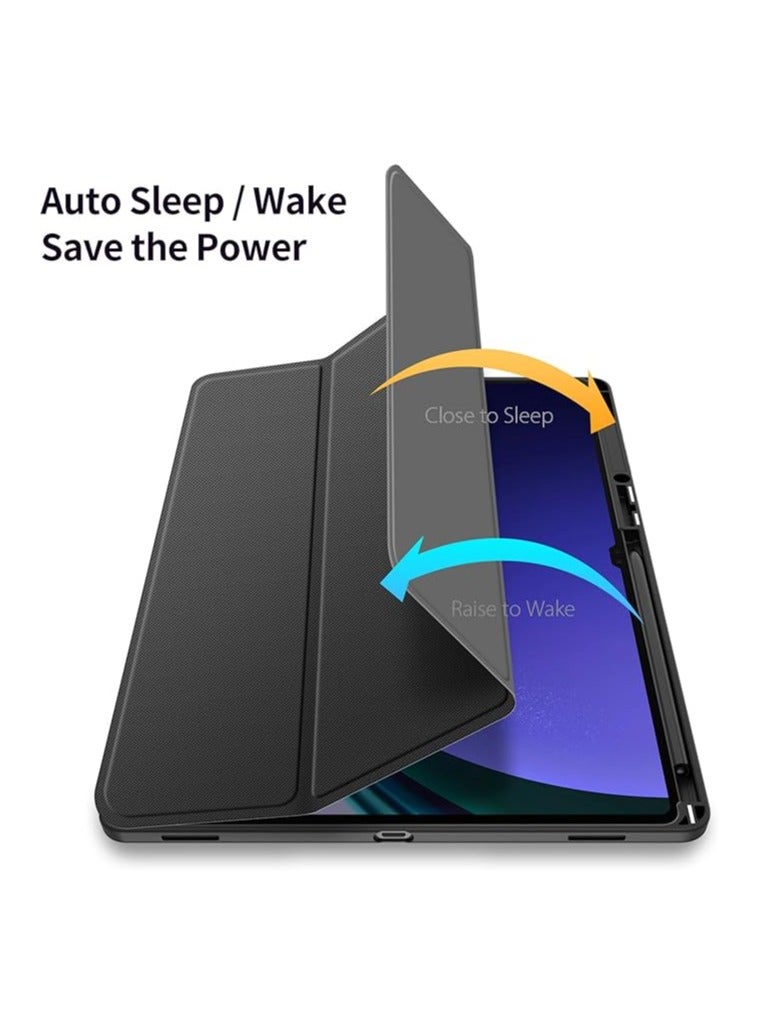 عام ملائم لجهاز سامسونج جالكسي تاب S9 الترا 14.6 بوصة 2023 (SM-X910/X916B/X918U/X900/X906) غلاف، مصنوع من الجلد الصناعي عالي الجودة وحافة TPU اللينة، بزاويا متعددة، مع وظيفة النوم/الاستيقاظ التلقائية. - Image 2