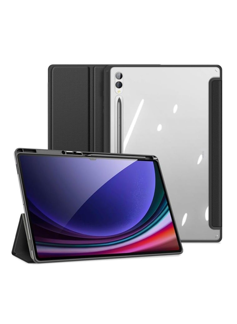 عام ملائم لجهاز سامسونج جالكسي تاب S9 الترا 14.6 بوصة 2023 (SM-X910/X916B/X918U/X900/X906) غلاف، مصنوع من الجلد الصناعي عالي الجودة وحافة TPU اللينة، بزاويا متعددة، مع وظيفة النوم/الاستيقاظ التلقائية. - Image 1