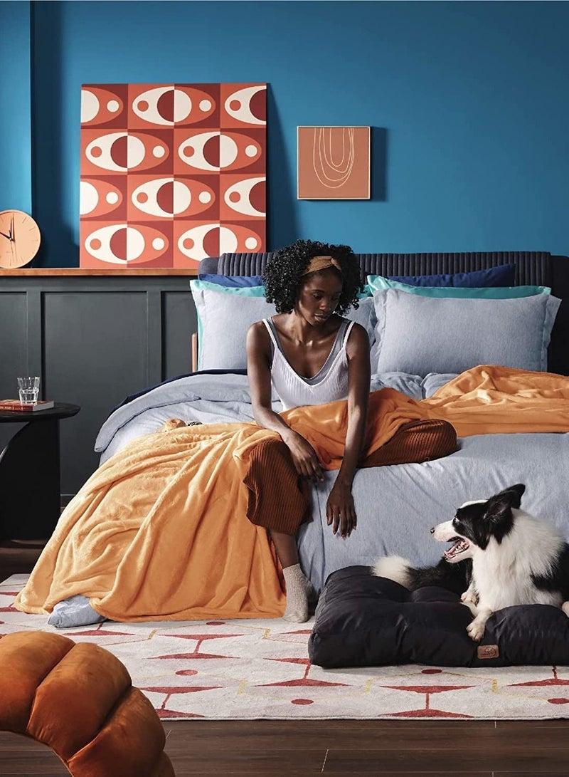 بيير دونا بطانية من الصوف الناعم الفاخر خفيفة للغاية للسرير أو بطانية الأريكة مقاس 200 سم في 220 سم - Image 1