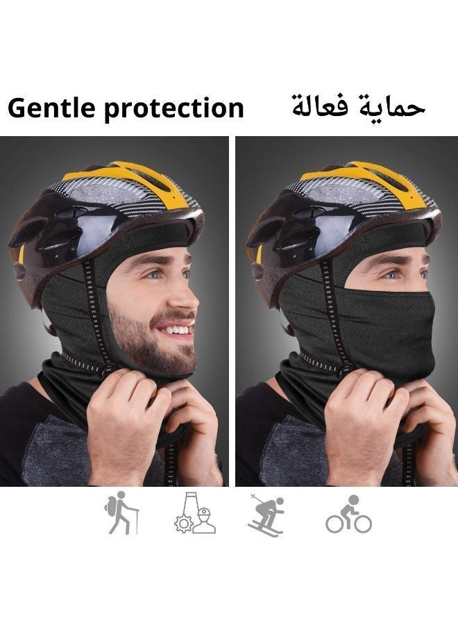 Breathable Full Face Mask & 3 Pairs Cooling Arm Sleeves Set - UV Protection Sun Face Cover + Lightweight Compression Sleeves for Motorcycle, Cycling, Running - Summer Sun Block for Men Women - Image 2