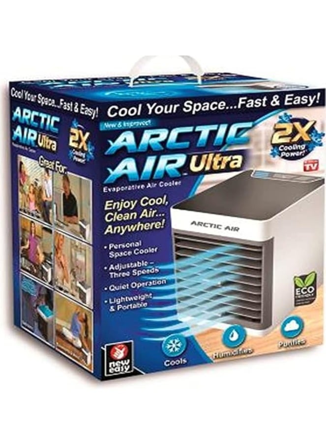 ARCTIC AIR - Personal Air Cooler, Portable Air Conditioner, Humidifier, Purifier, Aroma Diffuser 4 IN 1 Evaporation Cooler with 3 Speed, Mini Cooling Desktop Fan for Camping Tent, Office H-9334562 Multicolour - Image 1