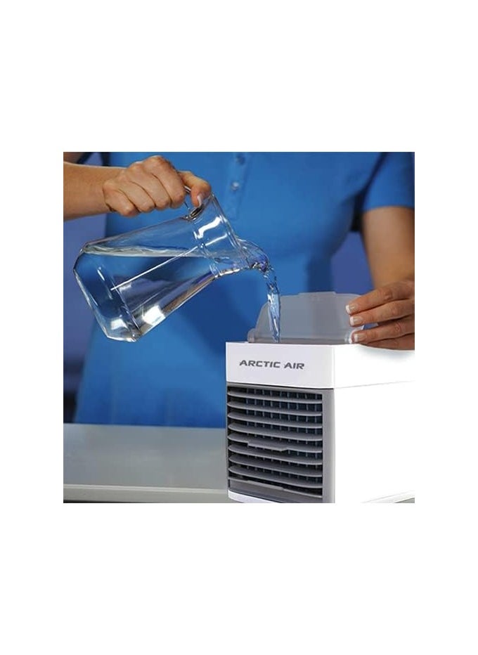 ARCTIC AIR - Personal Air Cooler, Portable Air Conditioner, Humidifier, Purifier, Aroma Diffuser 4 IN 1 Evaporation Cooler with 3 Speed, Mini Cooling Desktop Fan for Camping Tent, Office H-9334562 Multicolour - Image 1