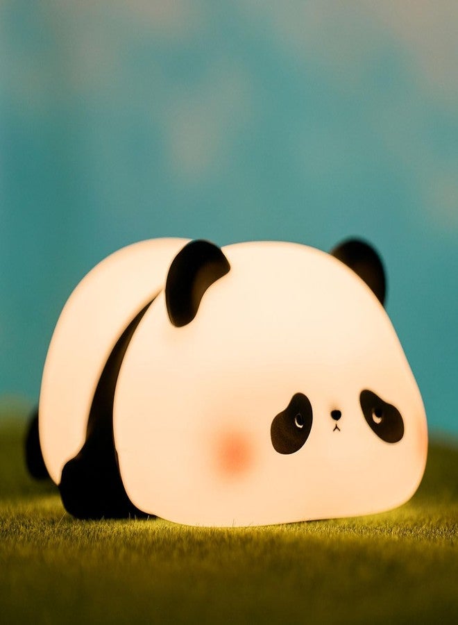 Wosta Kids Night Light Cute Panda,Silicone Nursery Lamp for Baby and Toddler,Animal Night Light for Boys and Girls,Squishy Night Light for Bedroom,Cute Night Light for Kids Room (Sleep Panda) - Image 1