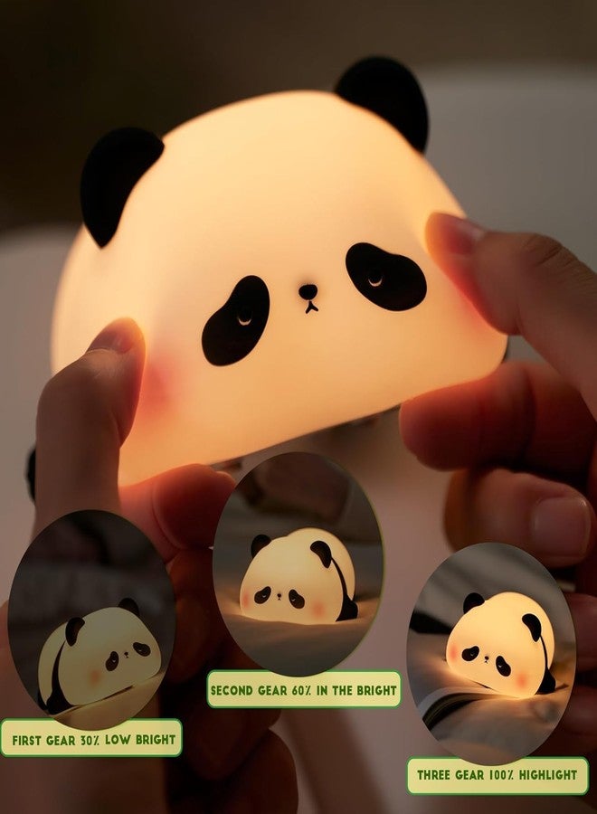 Wosta Kids Night Light Cute Panda,Silicone Nursery Lamp for Baby and Toddler,Animal Night Light for Boys and Girls,Squishy Night Light for Bedroom,Cute Night Light for Kids Room (Sleep Panda) - Image 2