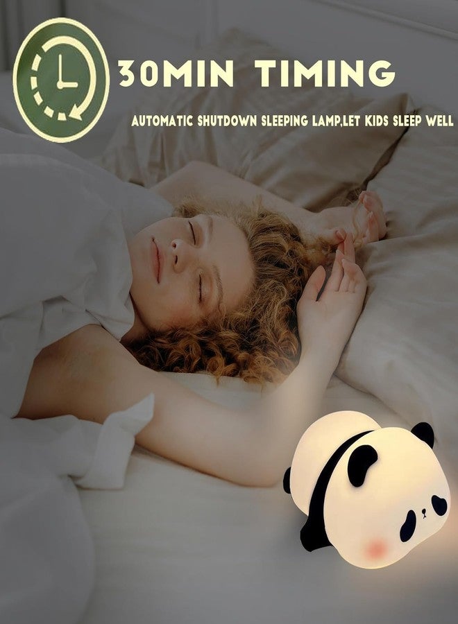 Wosta Kids Night Light Cute Panda,Silicone Nursery Lamp for Baby and Toddler,Animal Night Light for Boys and Girls,Squishy Night Light for Bedroom,Cute Night Light for Kids Room (Sleep Panda) - Image 5