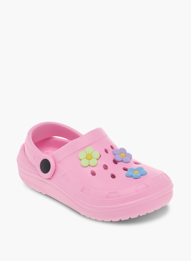 Flora Bella By Shoexpress Girls Floral Accent Clogs with Backstrap  - Image 1