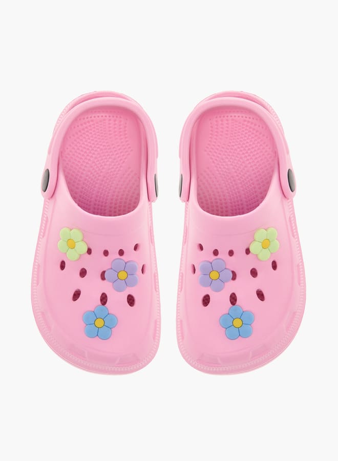 Flora Bella By Shoexpress Girls Floral Accent Clogs with Backstrap  - Image 2