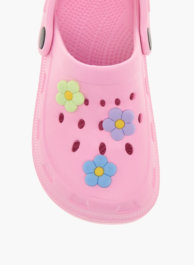Flora Bella By Shoexpress Girls Floral Accent Clogs with Backstrap  - Image 4