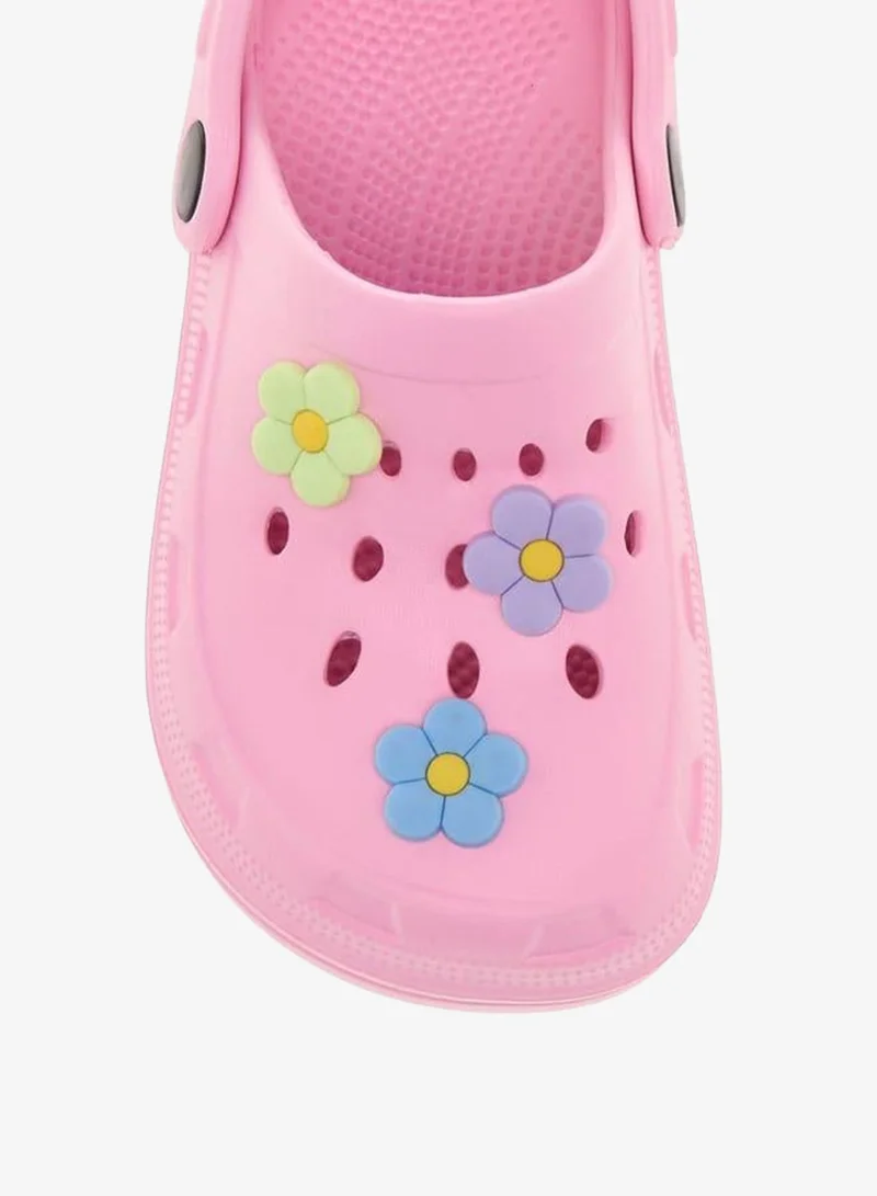Flora Bella By Shoexpress Girls Floral Accent Clogs with Backstrap