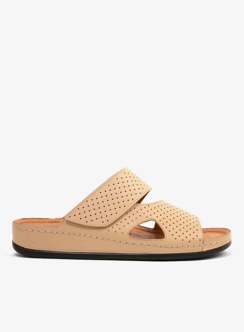 Comfort Plus Comfort Plus Men's Al Waha Textured Slip-On Arabic Sandals Beige