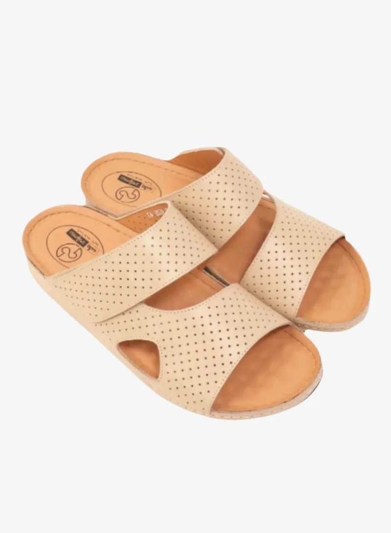 Comfort Plus Comfort Plus Men's Al Waha Textured Slip-On Arabic Sandals Beige