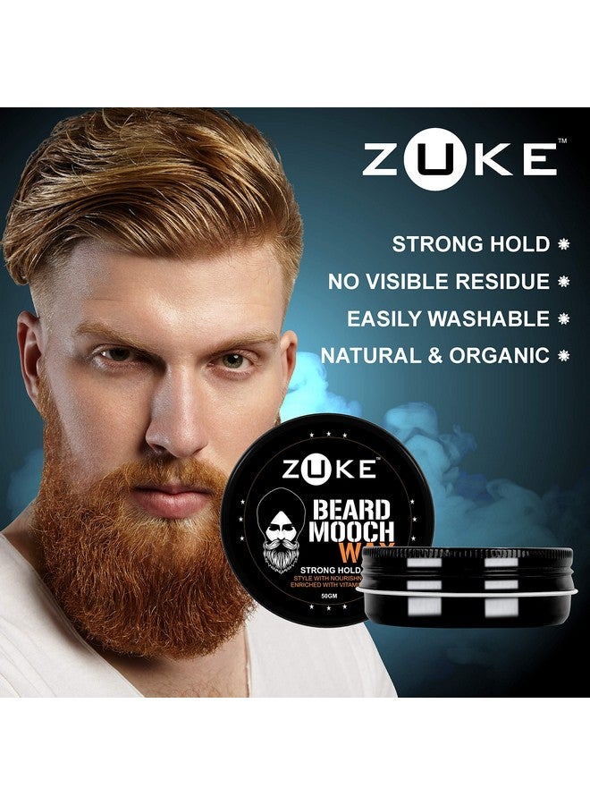 Zuke Beard & Mooch Wax For Strong Hold - With Vitamin-E, Almond Oil & Sunflower Oil (50G) - Image 3