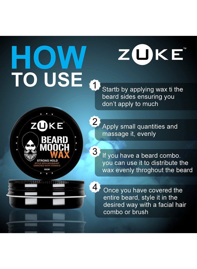Zuke Beard & Mooch Wax For Strong Hold - With Vitamin-E, Almond Oil & Sunflower Oil (50G) - Image 5