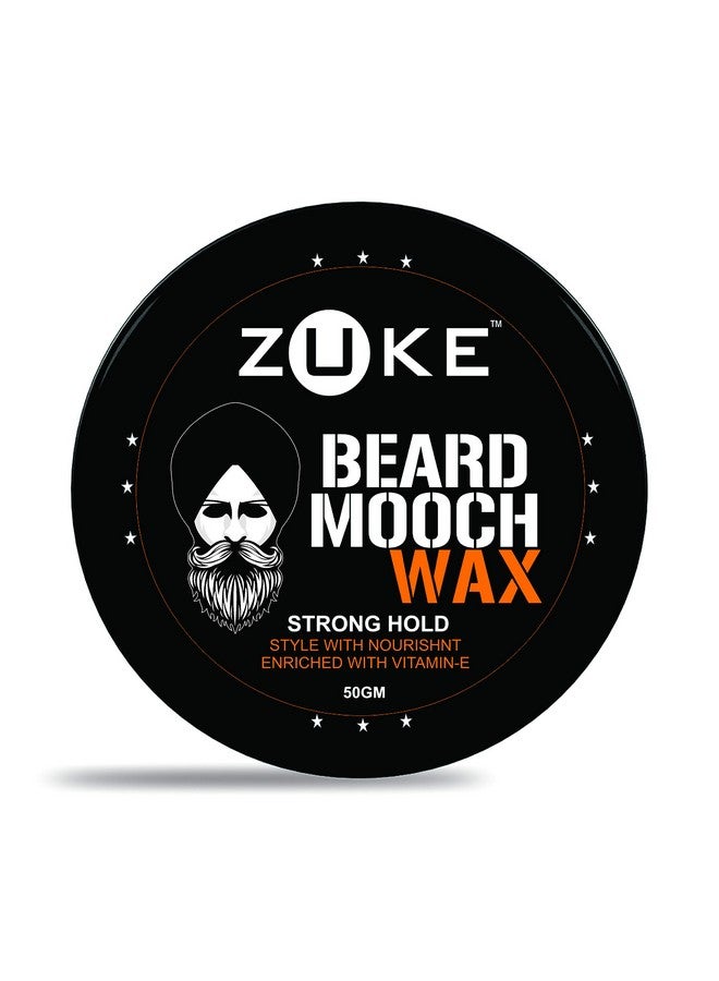 Zuke Beard & Mooch Wax For Strong Hold - With Vitamin-E, Almond Oil & Sunflower Oil (50G) - Image 1