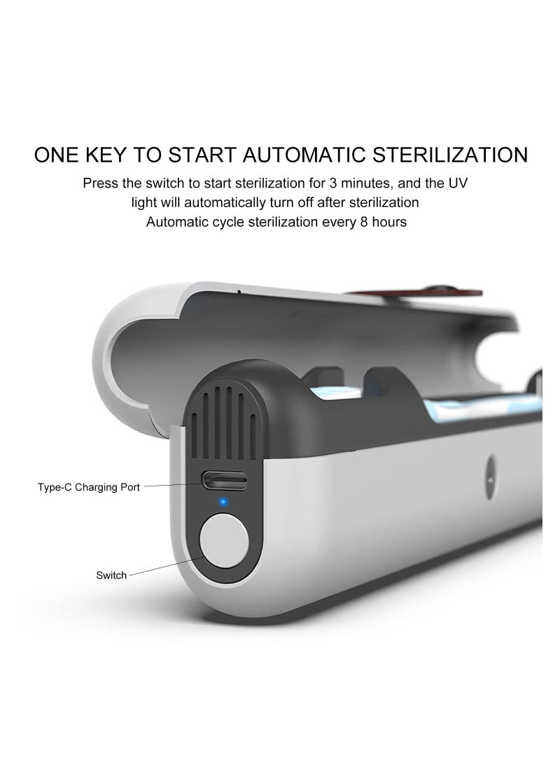 SYOSI SYOSI, UV-C Auto Cycle Sterilization and Rechargeable Toothbrush Sterilizer Box Cleaner, Fits Electric Toothbrush Heads and Manual Toothbrushes  - Image 5