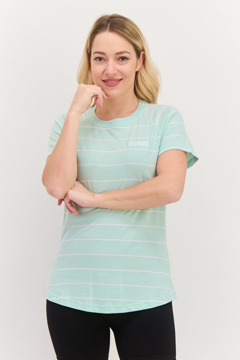 PUMA Women Sportswear Fit Short Sleeves Training Top, Mint Green - Image 1
