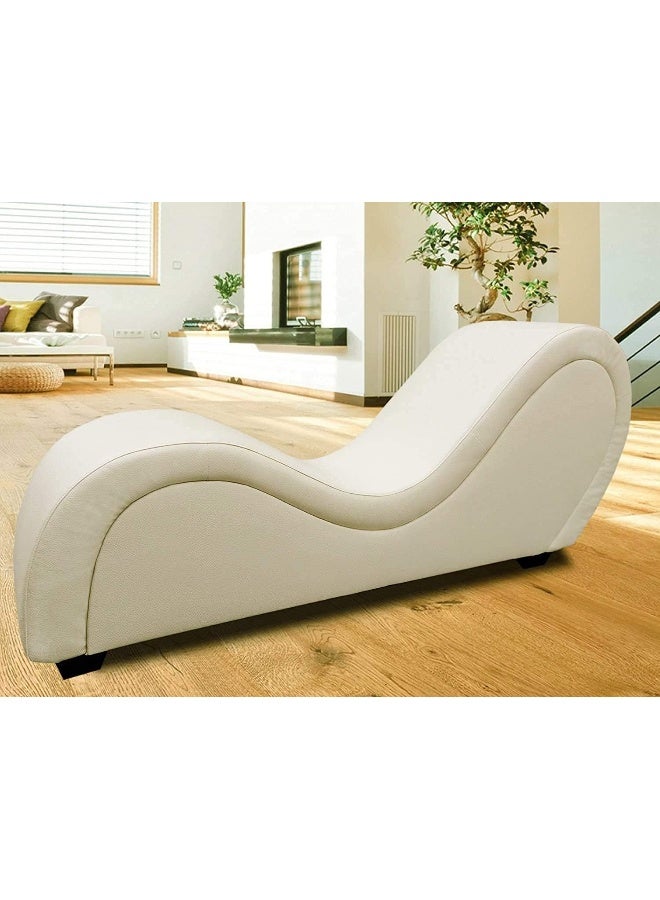 Generic Poppins HOME S-Shape Love Sofa Modern Loveseats Yoga Chaise lounge (Cream)  - Image 1