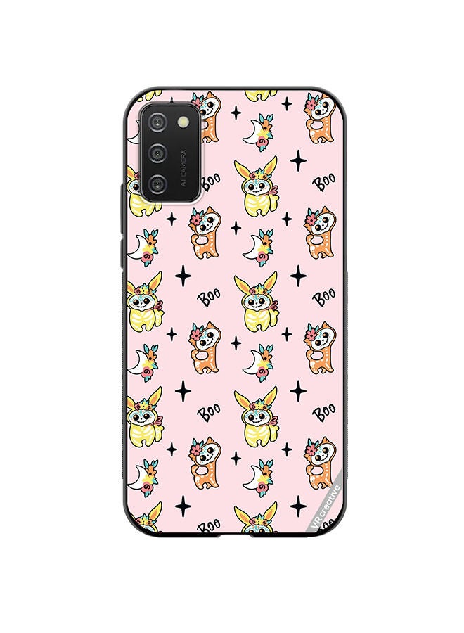 VR CREATIVE Protective Case Cover For Samsung Galaxy A02s Skeletons Of Cute Animals On Pink Design Multicolour - Image 1